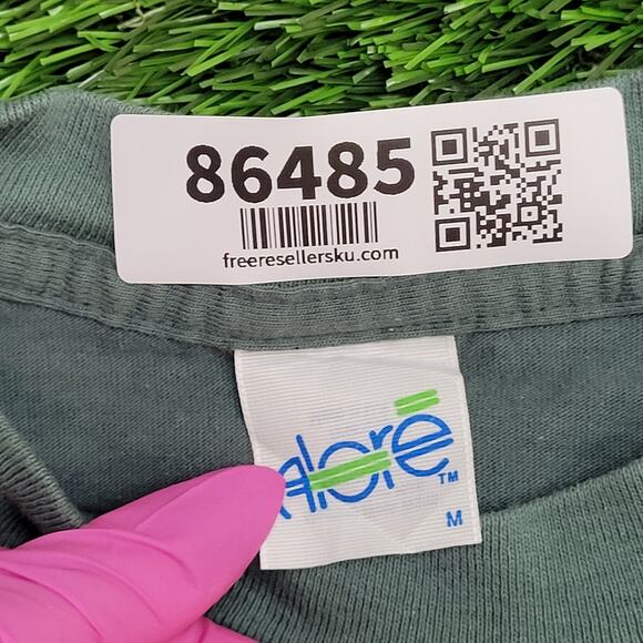 Vintage 90s Native-American Indian Wolf Shirt Medium 19x26 Green - Picture 5 of 13